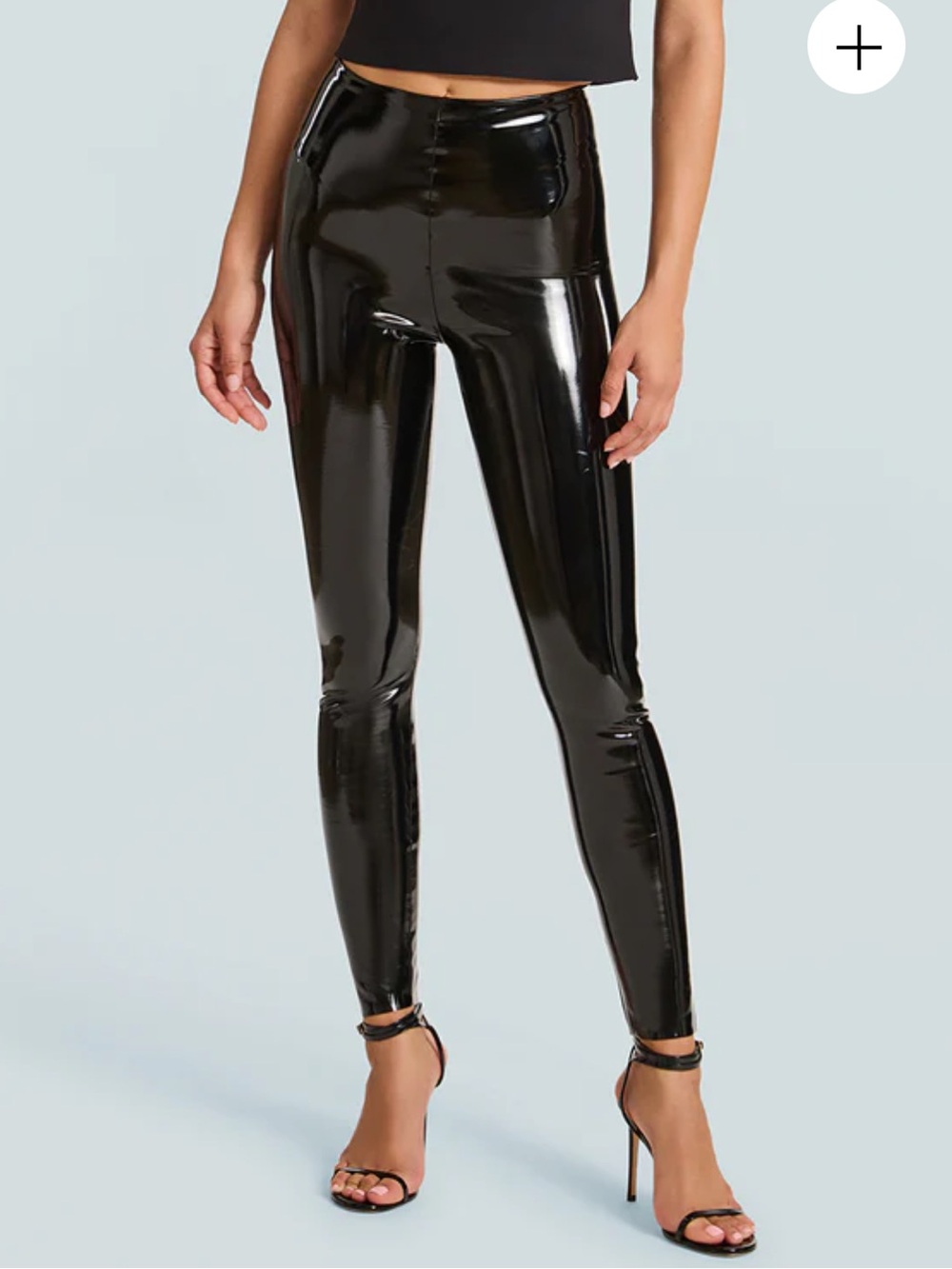 Commando Faux Patent Leather Leggings Gloss Shine Skinny Women Small Black